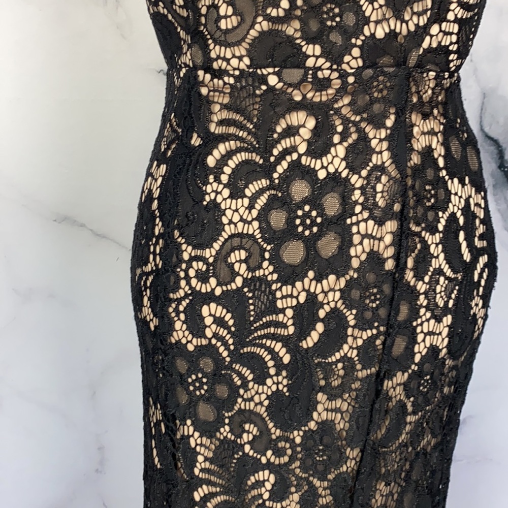 ๐ Sweet Storm black lace overlay evening dress Large - Picture 4 of 10